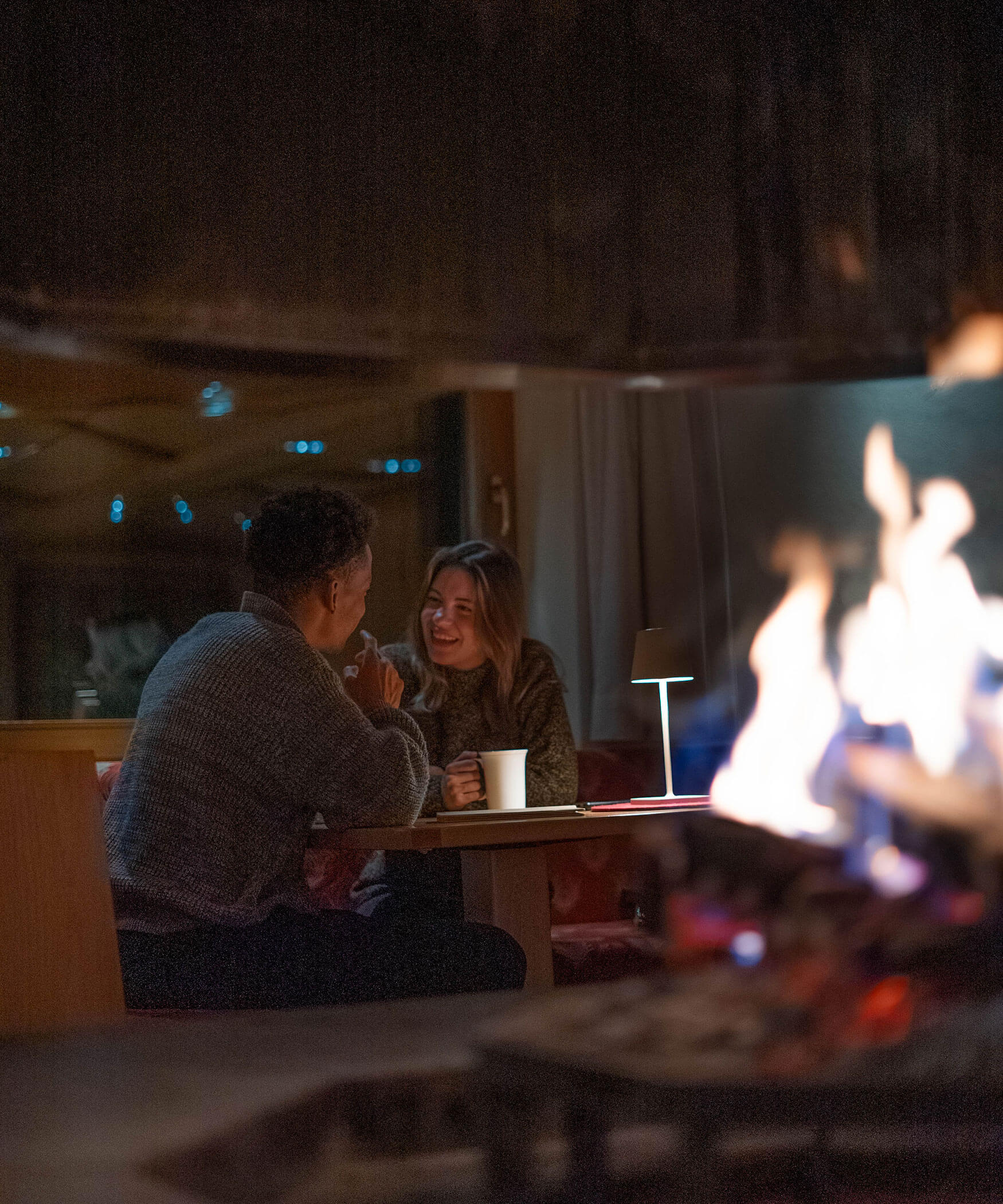 Gemütliche Stimmung am Kamin - Hotel Kreuzbergpass
